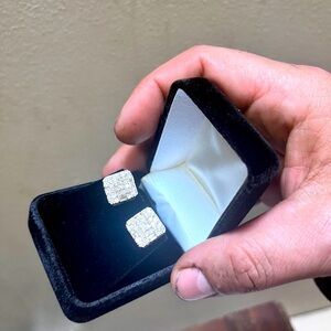 14mm 10K VVS1 earrings 3 karats each earring